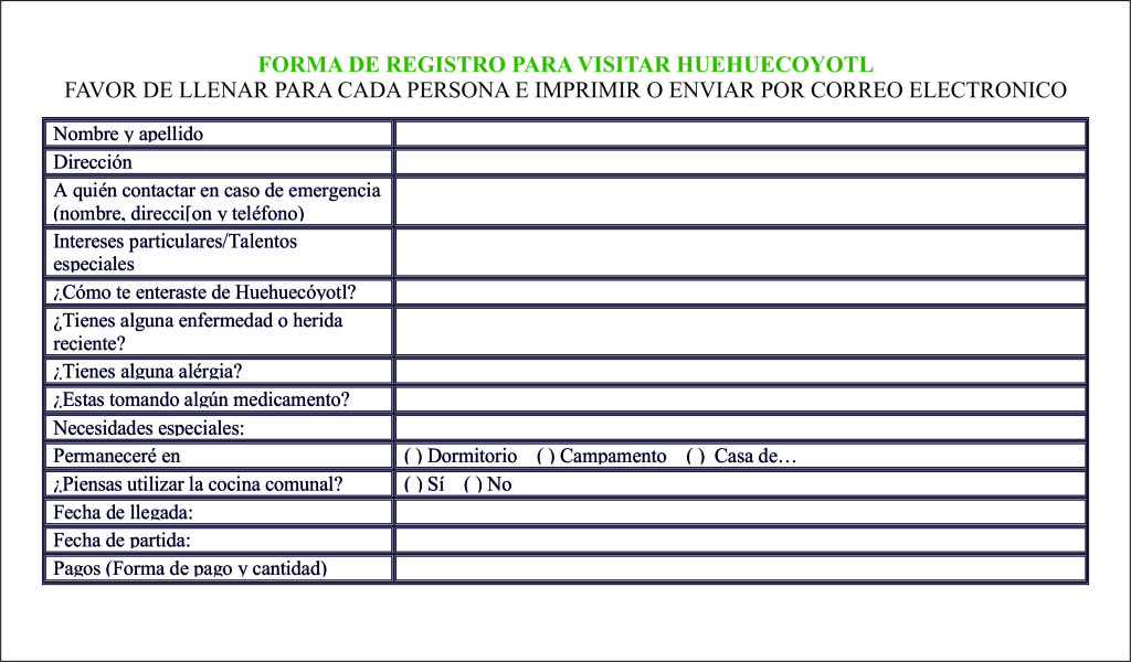 formulario visitas